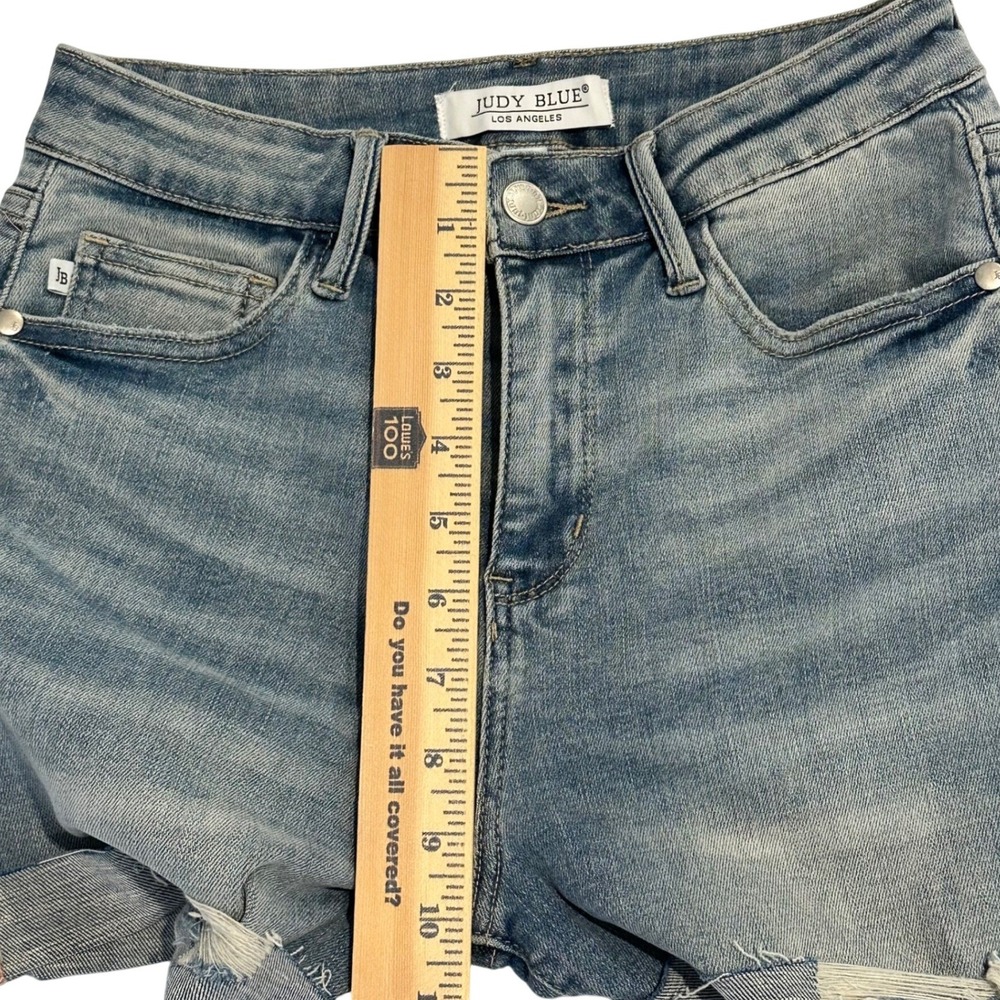 Judy Blue High Waisted Distressed Denim Shorts Womens Small Light Wash JB150184 - Picture 11 of 16